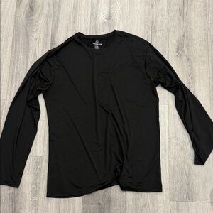 Essentials Jet Black Long Sleeve Men's Tee
